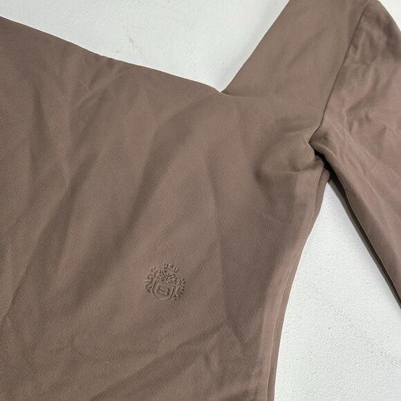 Aritzia Babaton Contour Brown Square Neck Long Sleeve Bodysuit Size XS - Picture 8 of 8